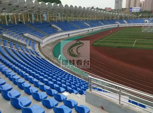 貴定縣體育場披上綠蛙看臺(tái)美麗衣裝