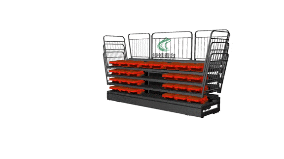 后置式高靠背翻版軟包椅伸縮看臺