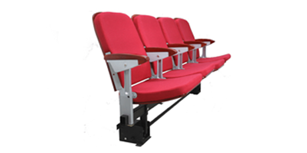 后置式高靠背翻版軟包椅伸縮看臺