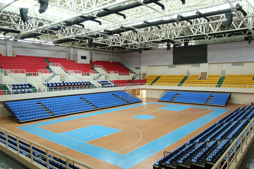 江西崇仁一中體育館看臺(tái)座椅